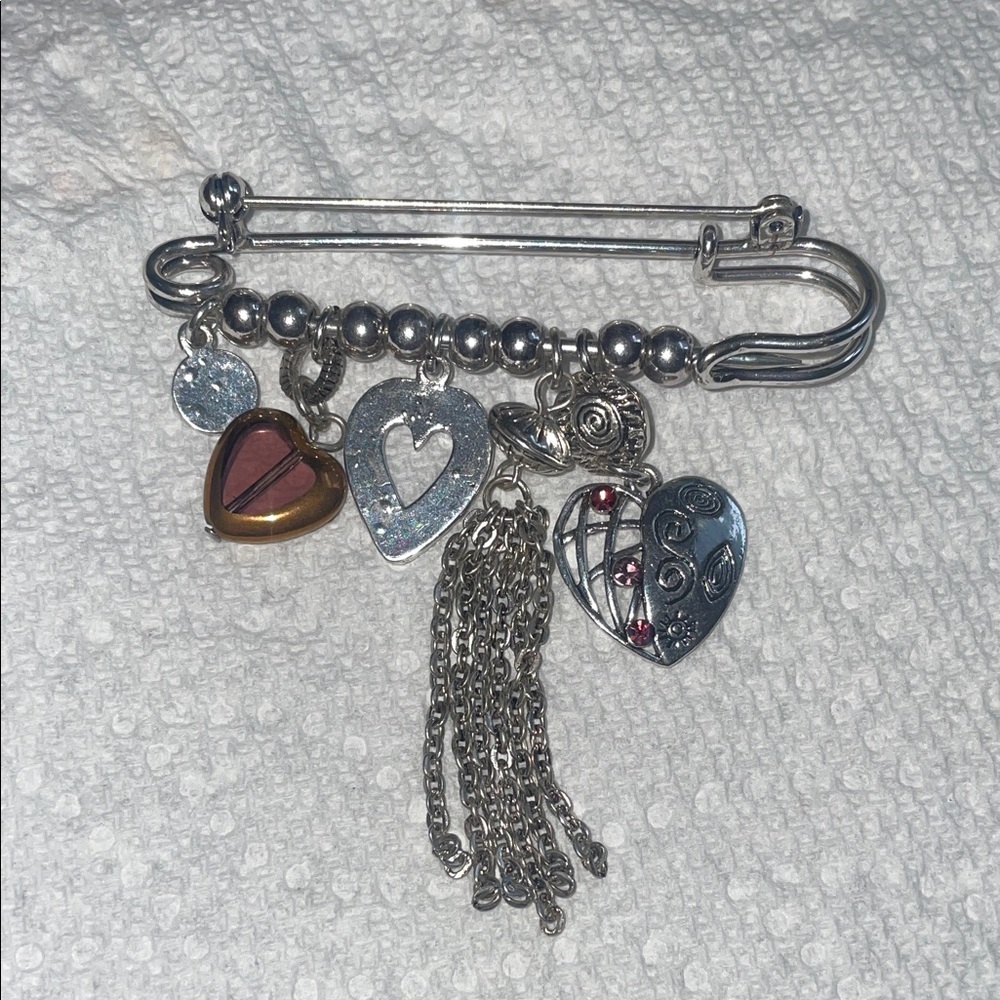 💕Safety Brooch Silvertone